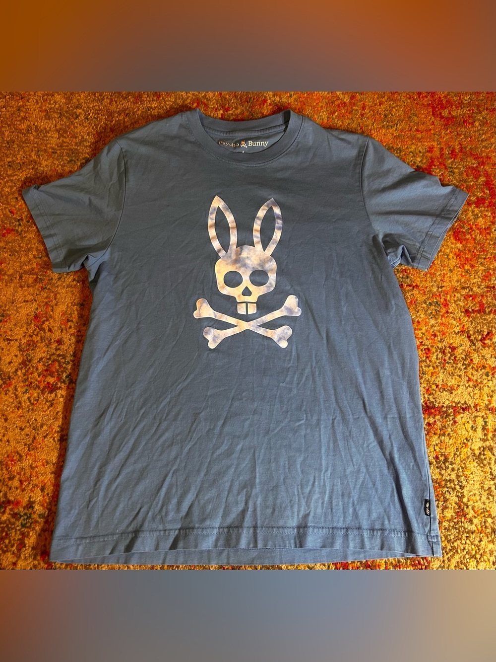 Psycho Bunny Soft Pima Cotton Blue Graphic Tee Size 4
